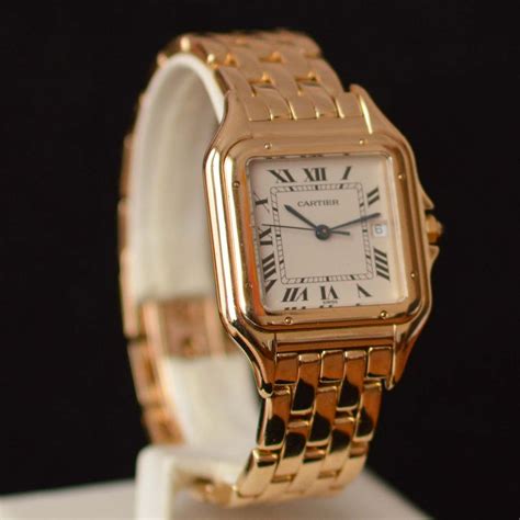 solid gold cartier watch|cartier 18k gold watch price.